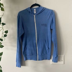 Blue zip up hoody/sweatshirt